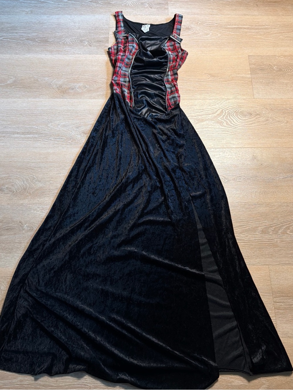 Halloween Costume Dress Goth Grunge Fallen Angel Alt Punk Plaid One Size